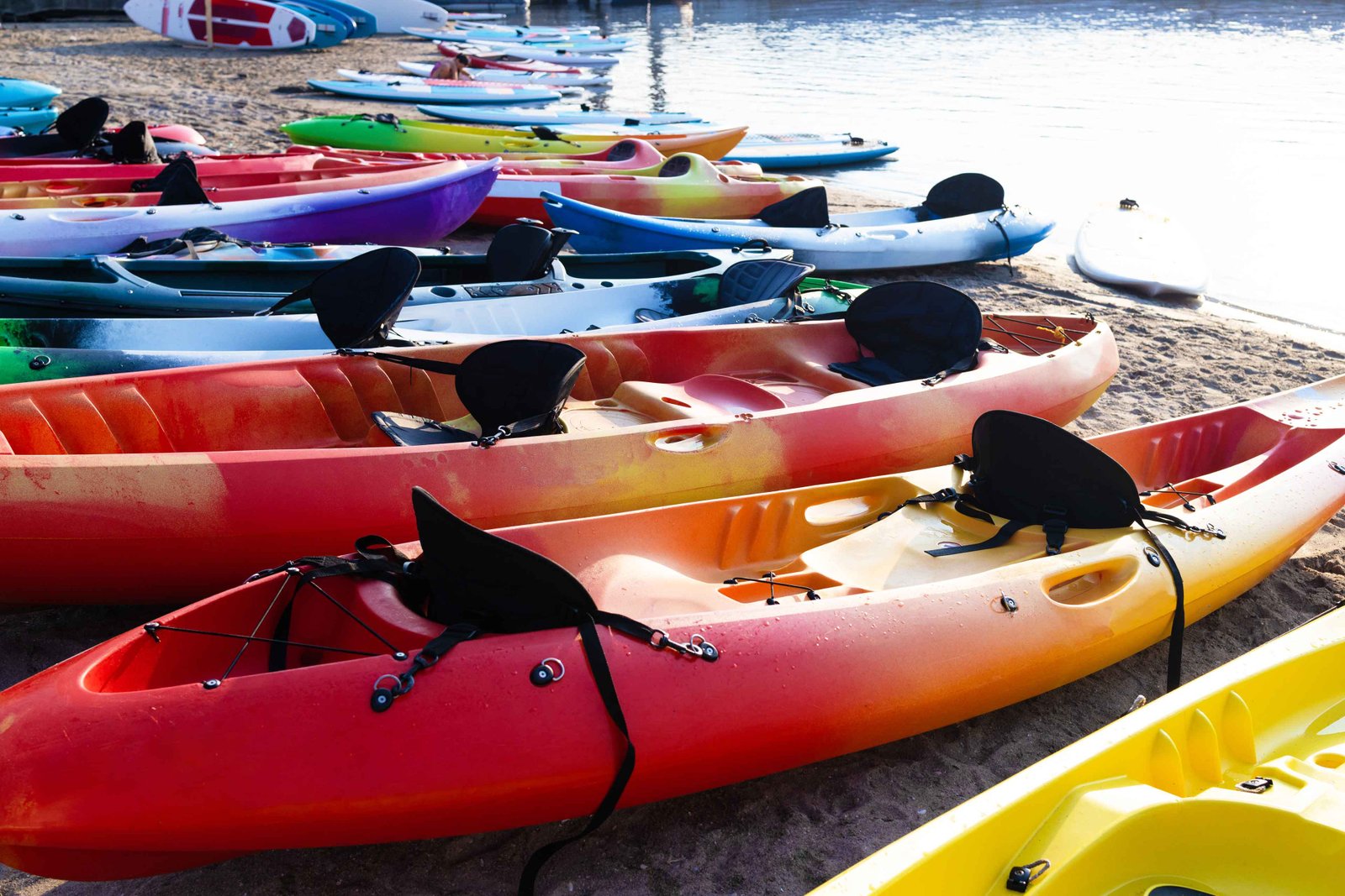lots of kayaks to be stored in a longley corners storage unit