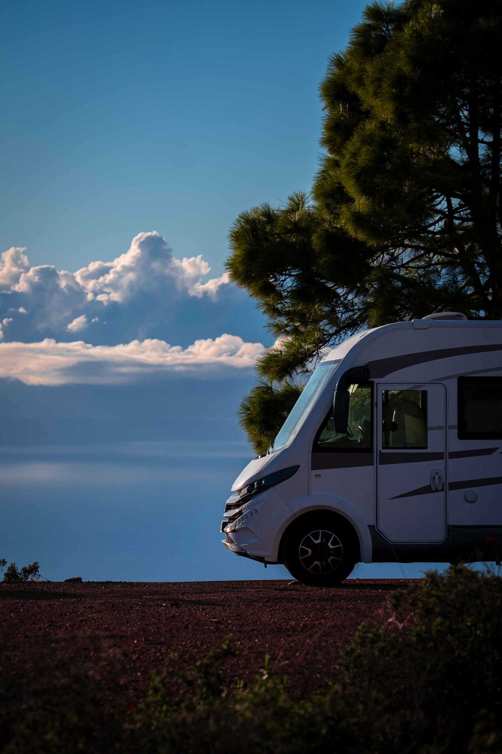 nice rv being stored at a longley corners storage unit